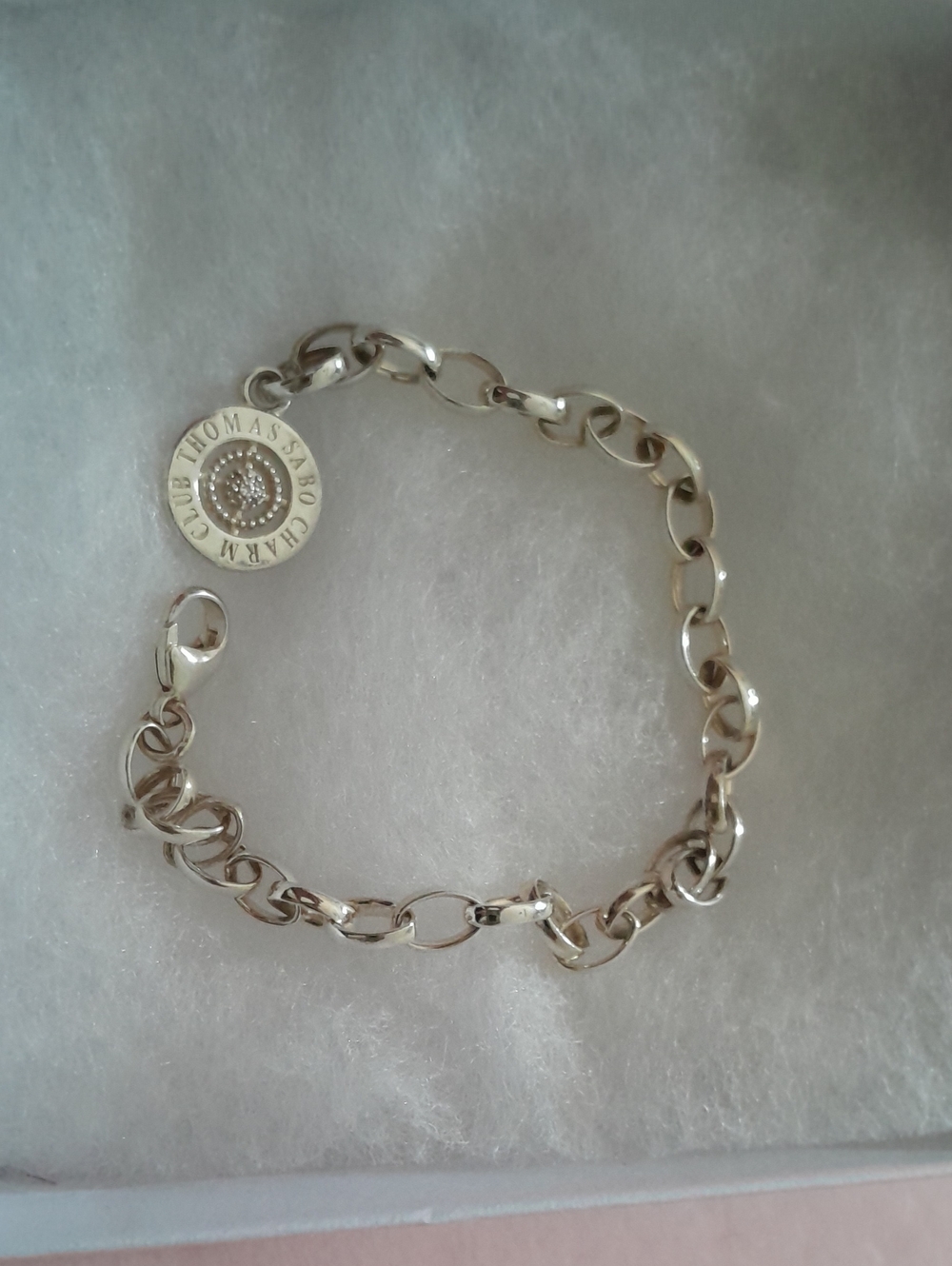 Thomas Sabo Silver Link Bracelet with Round Logo Charm